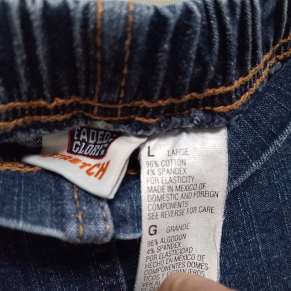 Faded Glory Stretch Denim Jeggings Dark Wash Elastic Waist Size Large - Picture 8 of 9